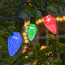 Multi Coloured outdoor Christmas fairy lights
