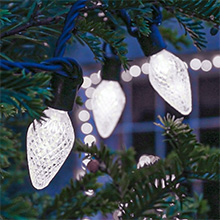 White outdoor Christmas fairy lights