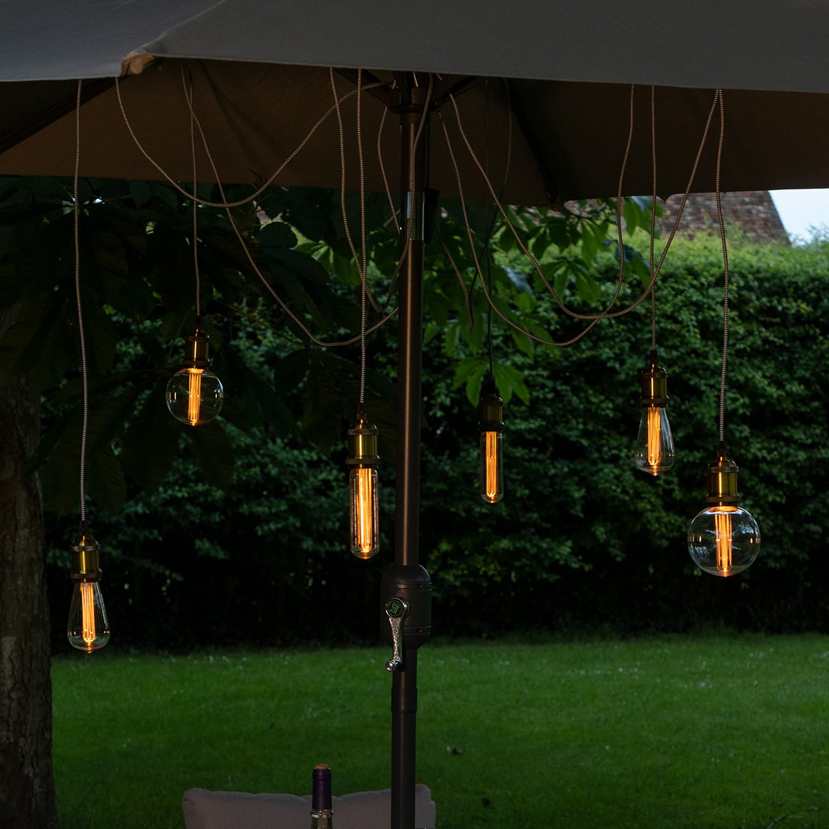 6 Outdoor Battery Hanging Bulb Light