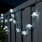 5m Outdoor Battery Cherry Blossom Fairy Lights, Green Cable