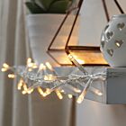 5m Outdoor Battery Fairy Lights, Warm White LEDs, Clear Cable