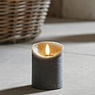Grey Battery Real Wax Authentic Flame LED Candle, 10cm