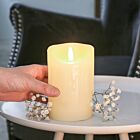 Ivory Battery Real Dripping Wax Authentic Flame LED Candle, 12.5cm
