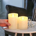 Ivory Battery Real Dripping Wax Authentic Flame LED Candle, 2 Pack