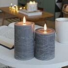 Grey Battery Real Wax Authentic Flame LED Candle, 2 Pack