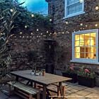 Outdoor Festoon Lights, Connectable, Warm White LEDs, Clear Bulbs, Black Cable