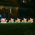3.8m Outdoor Santa on Sleigh Tinsel Christmas Silhouette, 576 Multi Colour LEDs
