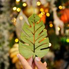12cm Green Lasercut Palm Leaf Christmas Tree Decoration 