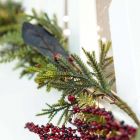 1.3m Red Berry and Gold Leaf Christmas Garland