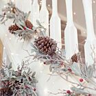 1.5m Frosted Mistletoe and Red Berry Christmas Garland