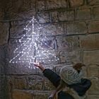 64cm Hanging Firefly Christmas Tree Silhouette, 169 White Flashing LEDs