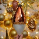 17cm Copper and Silver Glass Christmas Tree Bauble