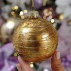 8cm Gold Mercury Effect Glass Christmas Tree Bauble