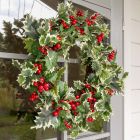 40cm Outdoor Holly Berry Christmas Wreath