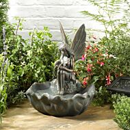Solar Fairy with Leaf Water Feature