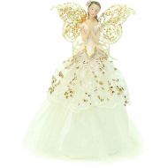 23cm Gold and White Angel Christmas Tree Topper Decoration