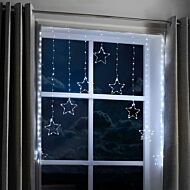 1.2m  x 1.2m Firefly Wire Star Curtain Lights, White LEDs