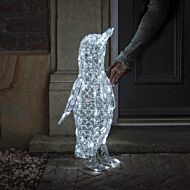 60cm Outdoor Jewelled Penguin, White LEDs