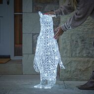1m Outdoor Jewelled Penguin, White LEDs