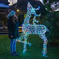 2m Outdoor Stag Figure with Remote, Colour Select LEDs