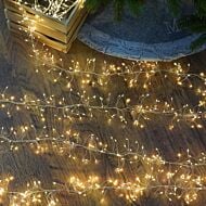 4.9m Outdoor Firefly Micro Wire Cluster Lights on Silver Wire, 720 Warm White LEDs