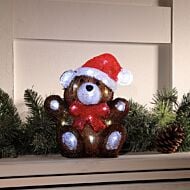 25cm Battery Acrylic Teddy Bear Christmas Figure