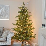 7ft Pre Lit PE Nordman Fir Christmas Tree