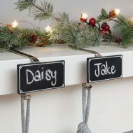 Personalised Mantle Clips with Chalkboard, 2 Pack