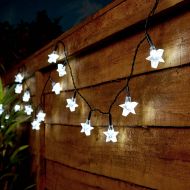 5m Indoor & Outdoor Battery Star Fairy Lights, Green Cable