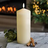 Ivory Battery Real Wax Authentic Flame LED Chapel Candle, 23cm