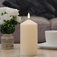 Ivory Battery Real Wax Authentic Flame LED Chapel Candle