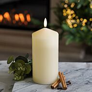 Ivory Battery Real Wax Authentic Flame LED Chapel Candle, 18cm