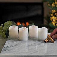 Outdoor Battery Operated White LED Candles, 4 Pack