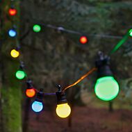 ConnectGo 5m Festoon Lights, Connectable, Frosted Multi Coloured LED Bulbs