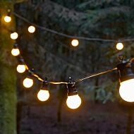 ConnectGo 5m Warm White Festoon Lights, Connectable, 10 Frosted Cap Bulbs, Black Cable