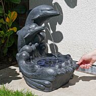 Solar Grey Dolphin LED Water Feature