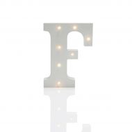 Alphabet 'F' Marquee Battery Light Up Circus Letter, Warm White LEDs, 16cm