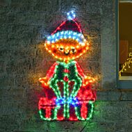 1m Outdoor Christmas Elf Silhouette