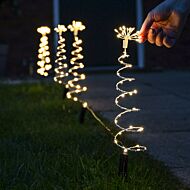 30cm Outdoor Firefly Wire Tree Stake Lights, 200 Warm White LEDs, 4 Pack