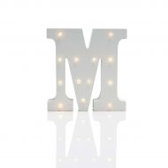 Alphabet 'M' Marquee Battery Light Up Circus Letter, Warm White LEDs, 16cm