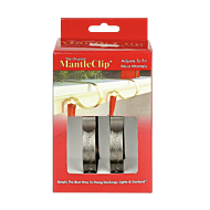 Pewter Embossed Holly Mantle Piece Christmas Stocking Clips, 2 Pack