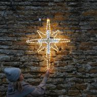 95cm Aluminium Outdoor Rope Light Christmas North Star Motif, Twinkle LEDs