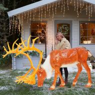 2.6m Outdoor Grazing Stag Figure, 5600 White LEDs