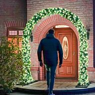 2.5m Outdoor Green Commercial Christmas Pre Lit Archway, Warm White ConnectGo® LEDs