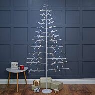 6ft Outdoor Pre-Lit Flat Christmas Twig Tree