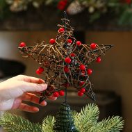 24cm Brown Twig and Berries Christmas Tree Topper