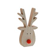 20cm Wooden Reindeer Head Christmas Tree Decoration