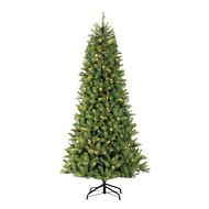7.5ft Pre Lit Slim Kensington PE Christmas Tree, 300 Warm White LEDs