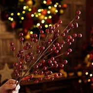 70cm Burgundy Berry Spray Christmas Tree Decoration