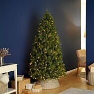 7ft Pre Lit Mayberry Spruce Slim Christmas Tree